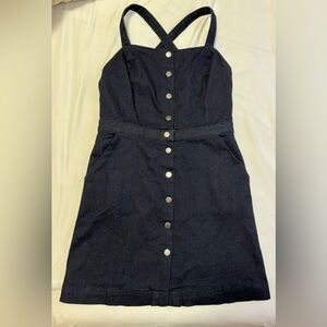 Topshop Moto button front denim mini dress